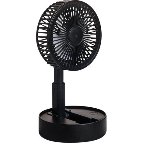 Ventilateur Portable Rechargeable Sur Batterie - Réglable En Hauteur Et En Inclinaison - Pour Bureau Sol Ou Extérieur - 10x10x20 cm - 1000 mAh - 3 Vitesses (1/5)
