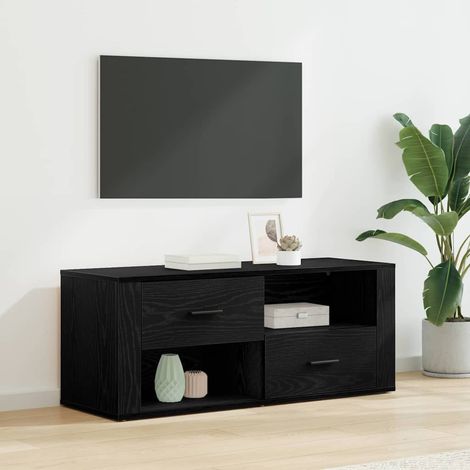 vidaXL  TV Cabinet  Black Oak 100 x 35 x 40 cm Engineered Wood