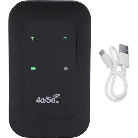 Point d'accès WiFi 4G prend en charge 10 appareils connectés, routeur mobile LTE de voyage 300 Mbps à haute vitesse avec indicateur et emplacement pour carte SIM (1/5)