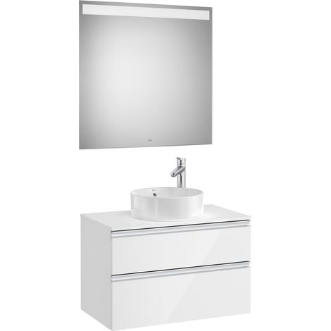 Pack meuble bas pour lavabo avec plan de travail central + miroir LED THE GAP - ROCA (1/3)