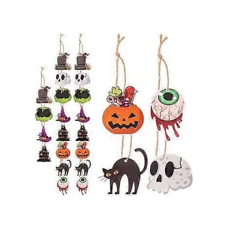 Décorations d'intérieur pour Halloween (lot de 24) - Créez une ambiance terrifiante - Décorations suspendues effrayantes - Couleurs assorties (1/5)