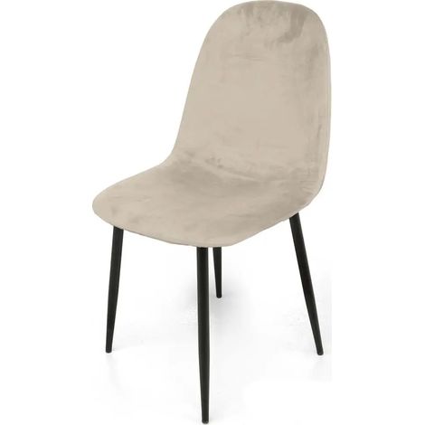 Set de 4 sillas tapizadas beige 52x44x88