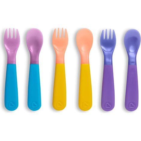 Munchkin Colour Change Forchette e cucchiai per bambini, Utensili per bambini e per lo svezzamento, Set da 6 (1/5)