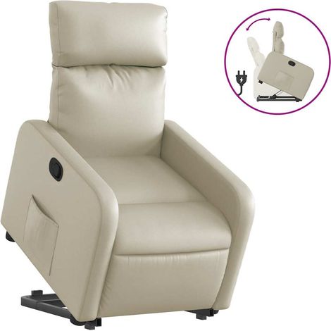 Maison Exclusive - Relaxsessel mit Aufstehhilfe Creme Kunstleder