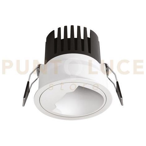 GFA1721 FARETTO DA INCASSO IN ALLUMINIO LED 3000K 711LM 15W D.8CM BIANCO CON RIFLETTORE CROMATO