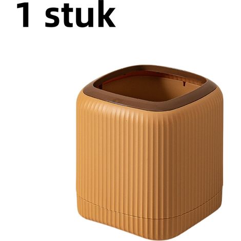 Mini poubelle de bureau sans couvercle compacte pour chambre salon et bureau couleur marron (1/5)