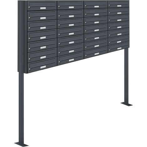 28er Standbriefkasten Anlage Freistehend RAL 7016 - Anthrazit (1/5)