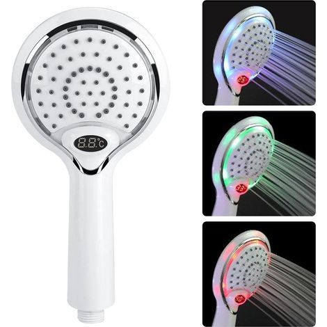 Pommeau de douche à main LED, 3 couleurs, contrôle de la température (1/5)