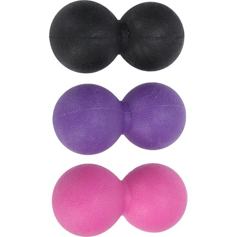 Ballon de yoga en silicone portable pour la relaxation musculaire et le massage des fascias (noir, violet, rose, rouge) (1/5)