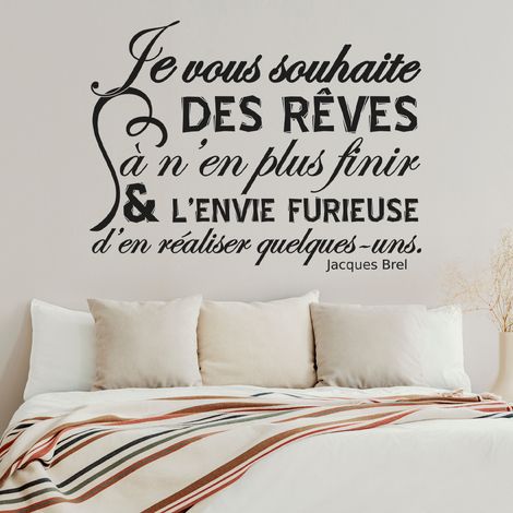Sticker Mural - Citation Jacques Brel - 17x23 cm - Noir (1/3)