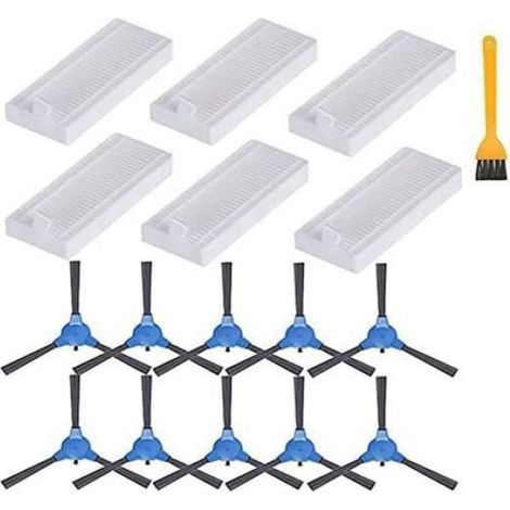 Pièces Détachées Aspirateur Robot - Filtre + Brosse Latérale + Brosse Centrale + Roue + Joint Étanche - Compatible Coredy R300 - Lot De 5
