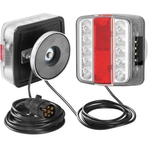 Feux Arrière LED Magnétiques 12V pour Remorque, Kit d'Éclairage avec Câble 7 Broches