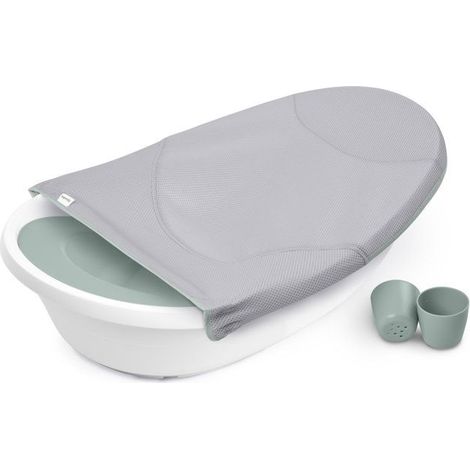 INGENUITY Vasca da bagno per neonati evolutiva, extra-large con sdraietta per neonati in tessuto morbido e supporto per neonati seduti da 0 a 24 mesi