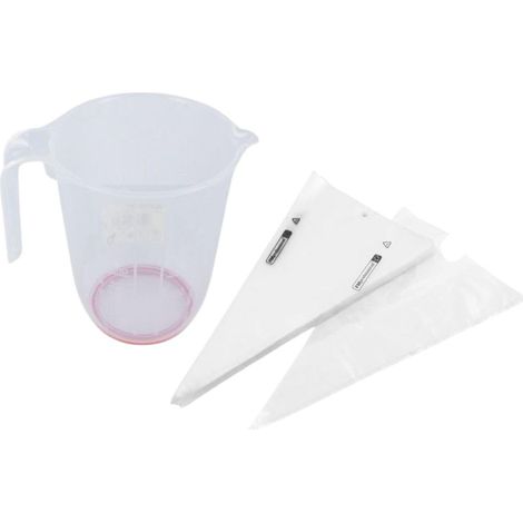 100 poches à douille jetables avec verre doseur 1 L (1/5)