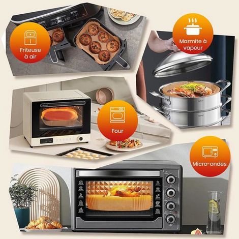 Papier Cuisson - 20,5 x 14 cm - Pour Friteuse À Air - 300 Pièces (1/5)