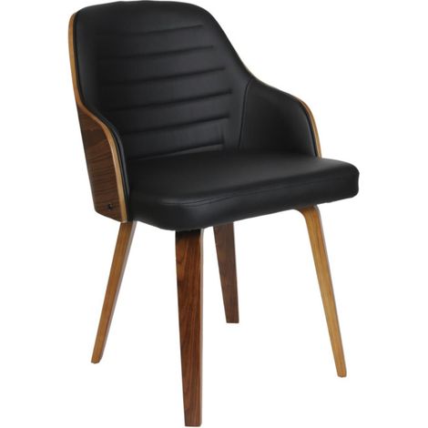 Chaise Rétro Design "Nash" 79cm Noir (1/5)