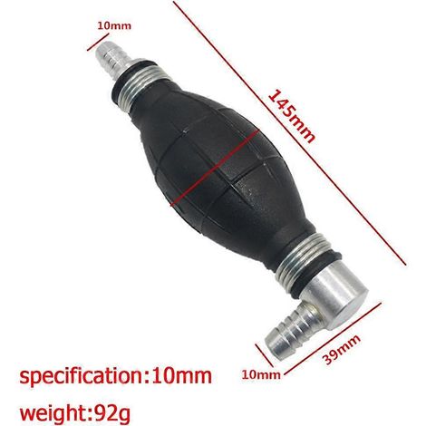pompe à carburant manuelle pour automobile, poire d'amorçage sphérique en caoutchouc et aluminium, tige de connexion pour réservoir d'essence 8/10 mm (1/4)