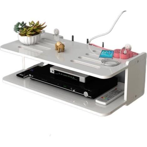 Organisateur de Montage Flottante étagère Mural pour TV Box Décodeur de Routeur WiFi Support - 45 cm