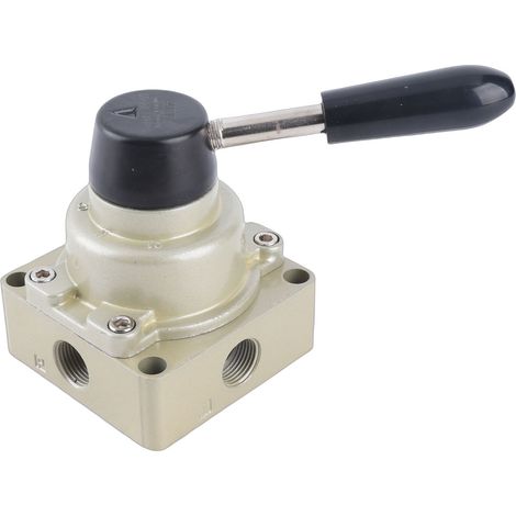Vanne à levier manuel rotatif HV-03 G3/8 à 3 positions et 4 voies pour la commande du débit d'air pneumatique (1/5)