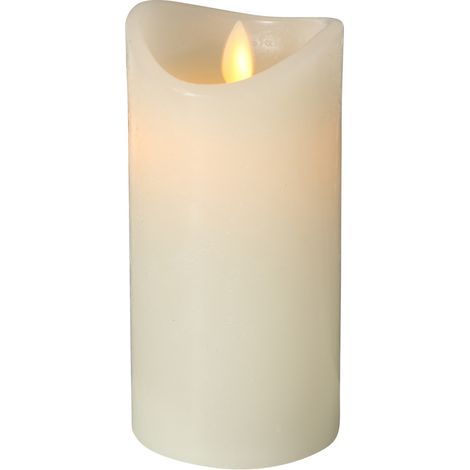 Boltze LED-Kerze Bino 7,5 cm, Höhe 15 cm, Farbe cremeweiß, Timer