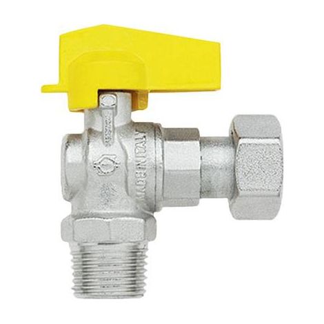WINKELHAHN FÜR GAS MIT MÄNNLICHEM GEWINDE/DREHMUTTER 1/2" x 1/2"