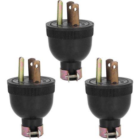 3er-Pack US-Stecker (3-polig), kompakt, aus Kunststoff, mit rutschfester, tragbarer Sicherung, für 168°F/170°F US-Stecker (250 V).