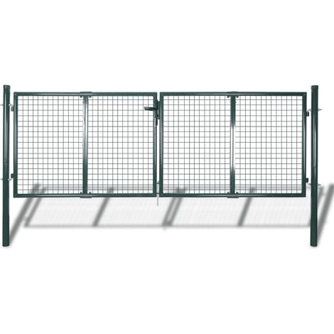 FIMEI Portail de clôture Acier 306x150 cm Vert (1/5)