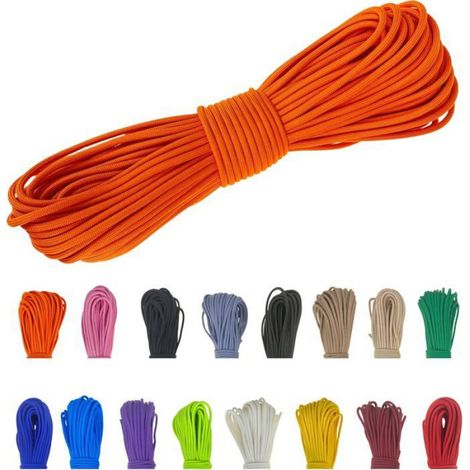1 Rouleau Corde Parachute 4mm Polyester 7 Fils Résistante 50M pour Camping Survie Loisirs (1/3)