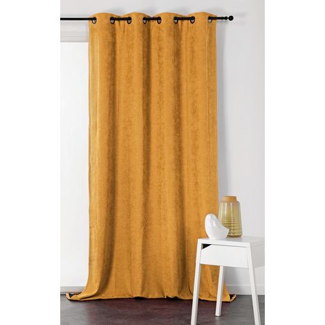 Rideau Alaska isolant et 100 % occultant Jaune tournesol 140x350 cm (1/2)
