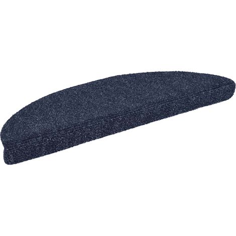 Stair Mats Self-adhesive 15 pcs 56x17x3 cm Blue Half Round vidaXL