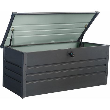 Werka Pro – Coffre de rangement en métal 600 litres – Acier peint gris anthracite – Dimensions 165x70x62cm – Coffre verrouillable avec 2 clés