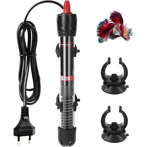 Chauffage d'aquarium, 50 W Chauffage en Verre Submersible avec 2 Ventouses Mini Tige Chauffante Réglable thermostat d'aquarium Résistance Aquarium pour Réservoirs à Poissons et Aquarium (50L) (1/5)