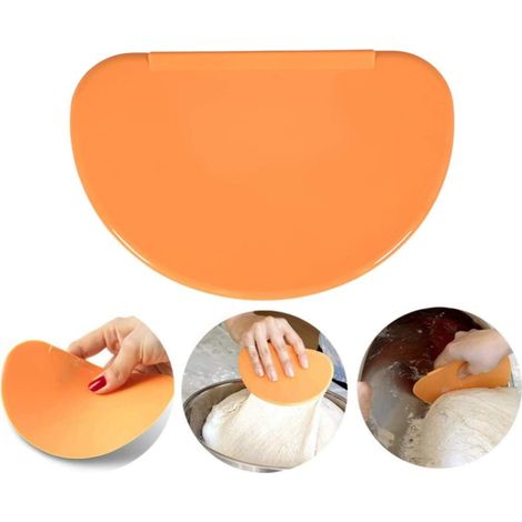 Raschietto per pasticceria, tagliapasta in plastica, 2 pezzi, spatole in plastica per pane, pasticceria, crêpes, pasta, formaggio, cioccolato, 15,8x10,5 cm (arancione) (1/5)