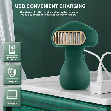 Ventilateur portable 500 mAh, mini ventilateur rechargeable USB, petit ventilateur personnel idéal pour les voyages et les pique-niques.-AquaForge (1/5)