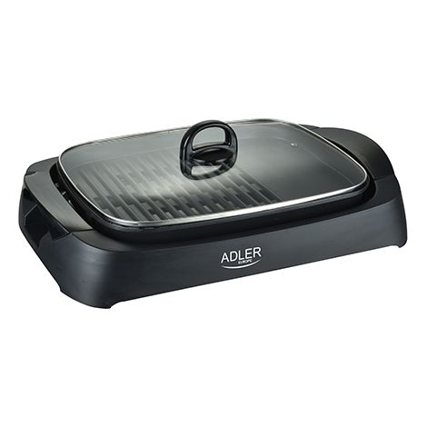Gril électrique 3000W avec couvercle en verre – 2 zones de cuisson lisse et striée – Température réglable – Facile à nettoyer – Tresice France