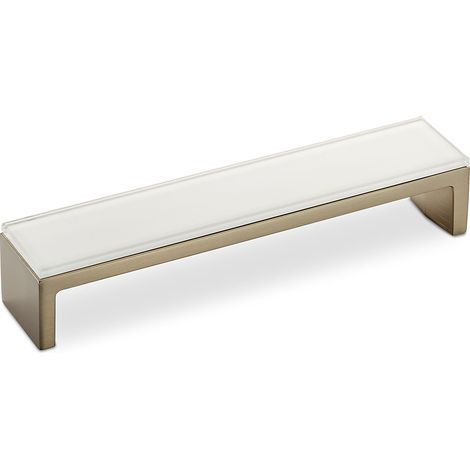 Glasgriff GLANZ BA 160 mm Aluminium Edelstahloptik/Glas inkl. Schrauben