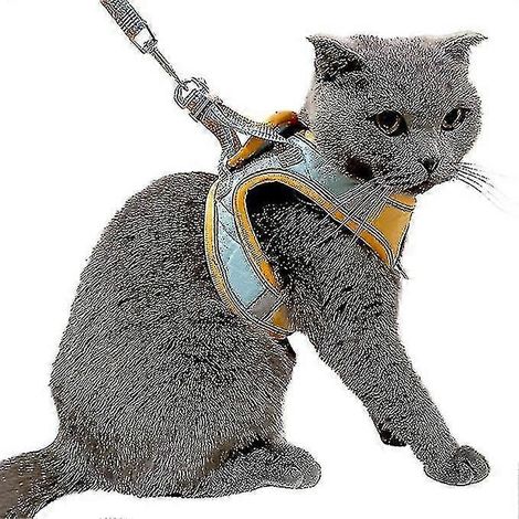 Nouveau harnais pour chat, combinaison de promenade pour chat, harnais style gilet, chaîne pour chat, harnais-gilet pour chat pour la promenade (1/5)