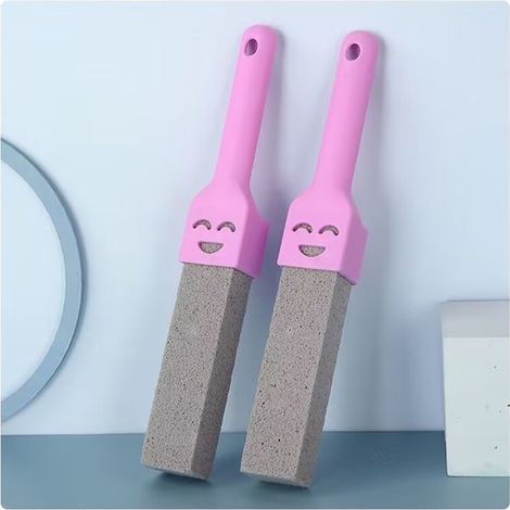 Set di 5 pezzi per la pulizia del WC in pietra pomice con manico, potente azione pulente per rimuovere calcare e macchie d'acqua ostinate, ideale per piscine. (1/4)