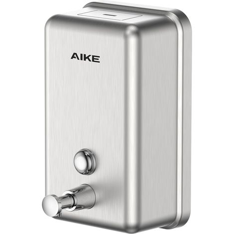 1 - Distributeur de savon - Acier inoxydable - Réservoir intérieur 1100 ml - Fixation murale sans perçage - Anti-goutte - Pour salle de bain commerciale - Argent brossé - 25x12x30 cm (1/5)