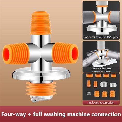 Tuyau de vidange de Sol for Machine à Laver, Tee 2 en 1, déodorant, lavabo d'égout, connecteur de Tuyau coudé (1/4)