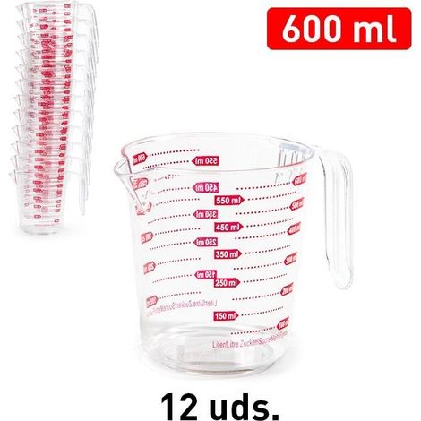 Caraffa Brocca Graduata in Plastica Trasparente 600 ml (1/2)