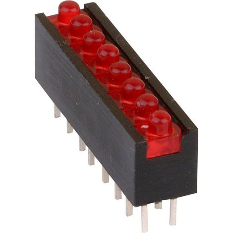 Mentor Mehrfach LED-Anzeige Z.2080G LED-Baustein 9.85 mm Grün 2 mm 17 mcd 20 mA 2.2 V S=8-Fach, RM=2