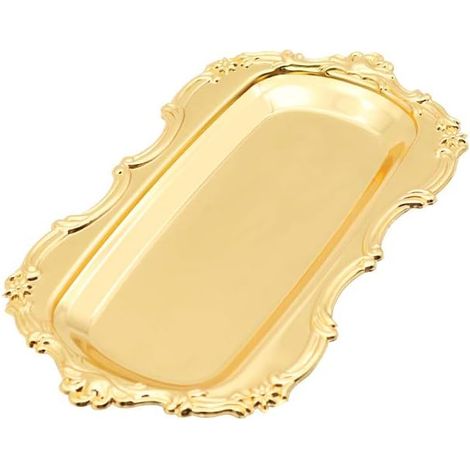 Plate À Assiettes - En Acier Inoxydable - 20 x 11 cm - Pour Service Table / Présentation Aliments / Décoration Intérieure - 1 Pièce (1/5)