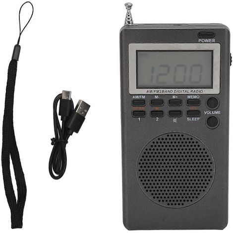 Radio numérique portable AM/FM à deux bandes, haute sensibilité, stable, faible consommation, alimentée par piles (1/4)