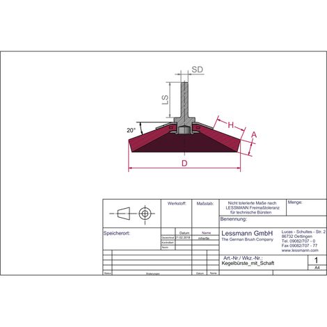 LESSMANN Rundbürste KB Schaft 6 mm Drahtstärke 0,30 mmStahldraht rostfrei ROH 8-12 mm 15000 min-¹