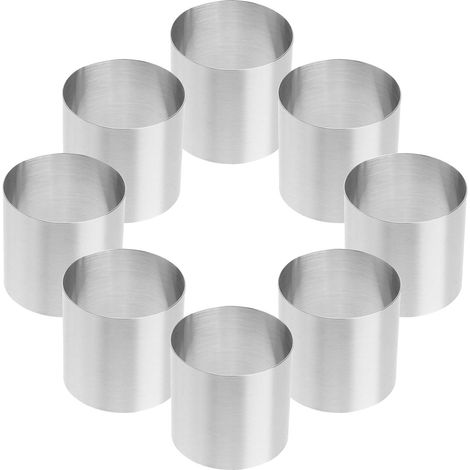 Ensemble de 12 moules à gâteaux ronds en acier inoxydable (1/4)