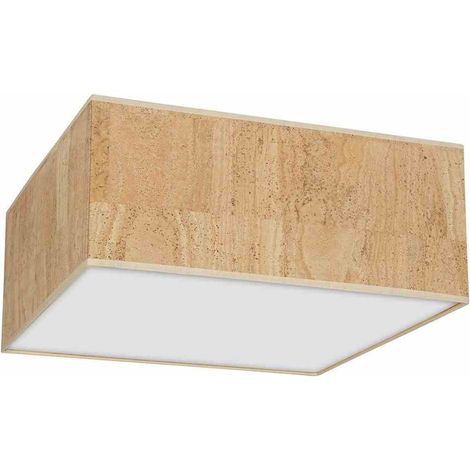 Plafoniera quadrata Milagro CORK 3xE27 sughero 50cm (1/5)