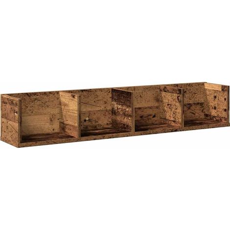 Maison Exclusive - CD-Wandregal Altholz-Optik 100x18x18 cm Holzwe