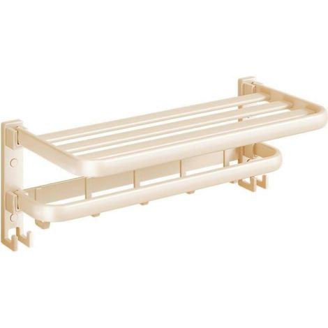 Étagère de salle de bain pliable avec porte-serviettes intégré,  50 cm (1/5)