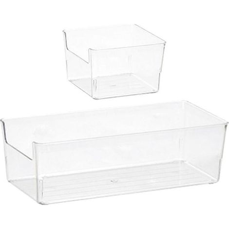 Set mit 2 Aufbewahrungsboxen für Büroschubladen, Aufbewahrungsboxen für Kleinteile – 28,5 x 9,5 cm (1/4)